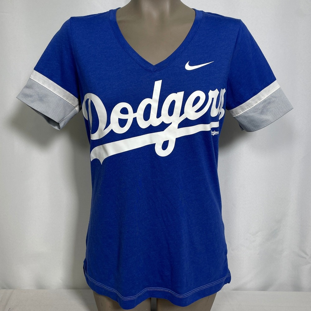 Los Angeles Dodgers MLB Nike Dri-FIT Blue Jersey T-Shirt Women's MEDIUM